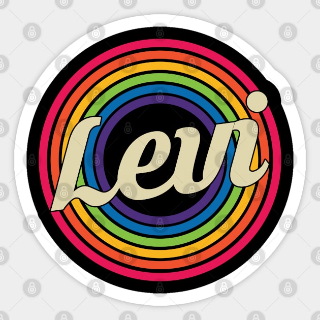 Levi - Retro Rainbow Style Sticker by MaydenArt